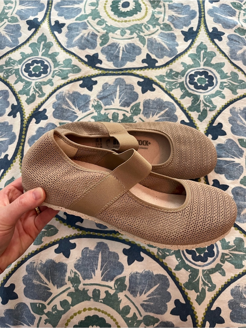 Birkenstock Tess Mary Jane Sand Nubuck Leather Size 41